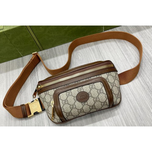 Gucci Belt bag with Interlocking G in Beige and ebony Supreme canvas Gucci Belt bag with Interlocking G in Beige and ebony Supreme canvas