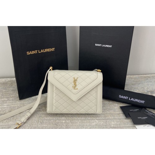 YSL GABY MINI SATCHEL Bag IN White QUILTED LAMBSKIN