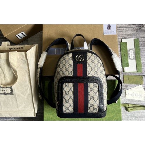 Gucci Ophidia Supreme backpack in Beige and blue Supreme canvas