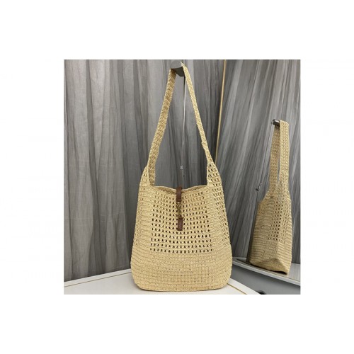 YSL LE 5 A 7 Hobo bag IN RAFFIA CROCHET AND SMOOTH LEATHER YSL LE 5 A 7 Hobo bag IN RAFFIA CROCHET AND SMOOTH LEATHER