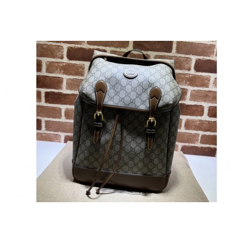 Gucci Medium backpack with Interlocking G in Beige and ebony Supreme canvas