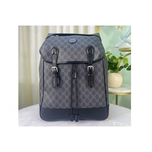 Gucci Medium backpack with Interlocking G in Black Supreme