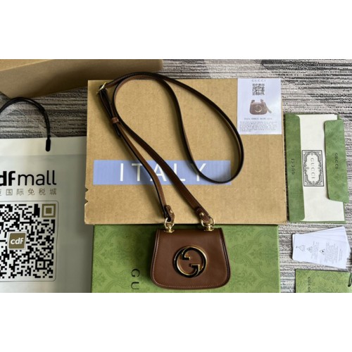 Gucci Blondie card case wallet in Brown Leather