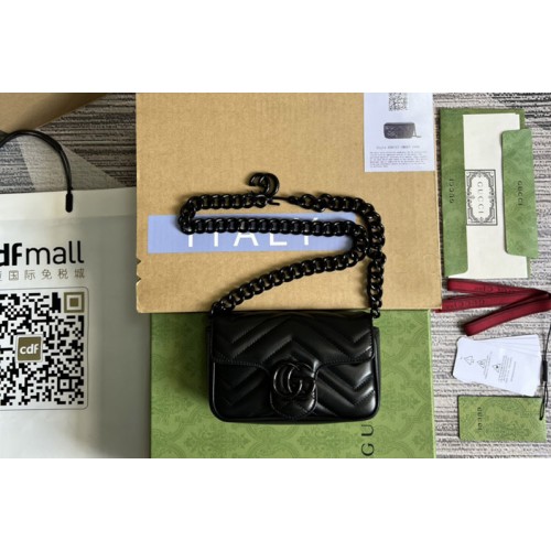 Gucci Marmont belt bag in Black chevron matelasse leather