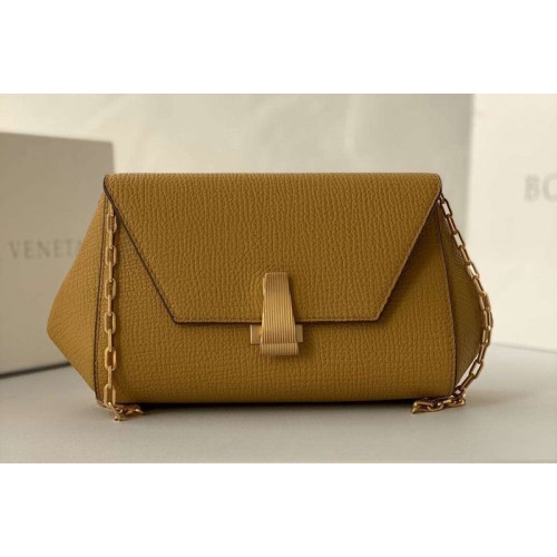 Bottega Veneta Mini BV Angle Shoulder Bags in Dark Lemon grainy textured calfskin