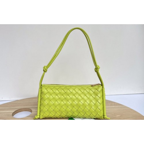 Bottega Veneta Pouch With Strap in Lemon intrecciato leather Bottega Veneta Pouch With Strap in Lemon intrecciato leather