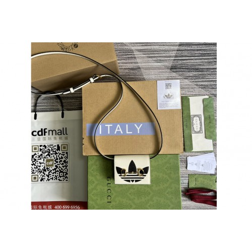 adidas x Gucci card case with Horsebit in White and Black leather adidas x Gucci card case with Horsebit in White and Black leather