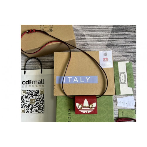 adidas x Gucci card case with Horsebit in Red With White leather adidas x Gucci card case with Horsebit in Red With White leather