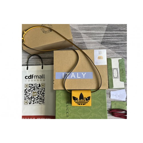 adidas x Gucci card case with Horsebit in Orange and Black leather adidas x Gucci card case with Horsebit in Orange and Black leather