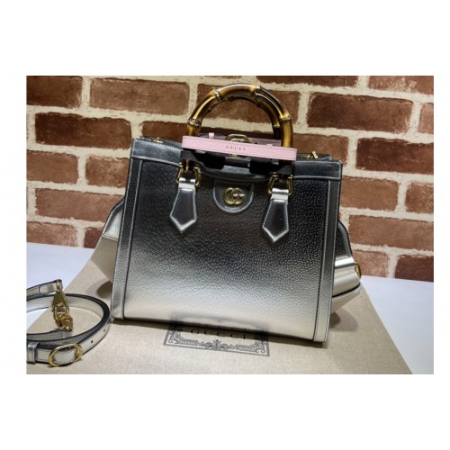 Gucci Diana small tote bag in Silver leather