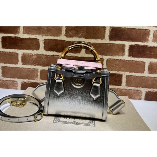 Gucci Diana mini tote bag in Silver leather Gucci Diana mini tote bag in Silver leather