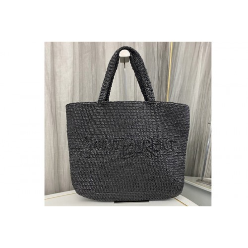 YSL tote Bag in Black raffia