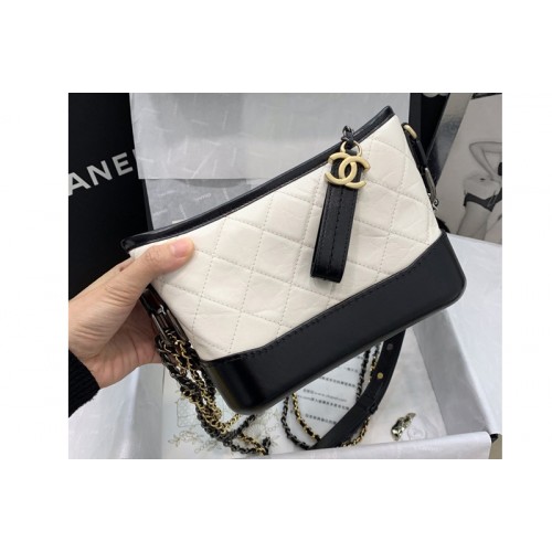 Chanel A91810 GABRIELLE Small Hobo Bag In White Aged Calfskin
