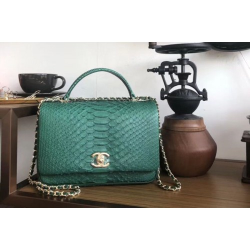 Chanel Original Python Leather Shoulder Bag A57043 Green