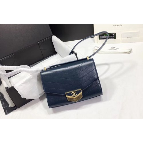 Chanel Flap Bag Original Calfskin & Gold-Tone Metal A57490 Blue