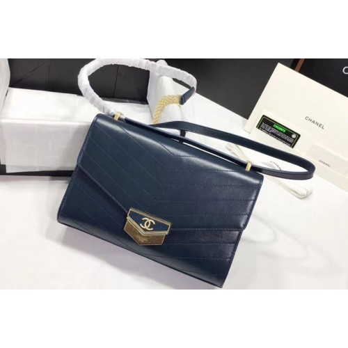 Chanel Flap Bag Original Calfskin & Gold-Tone Metal A57491 Blue