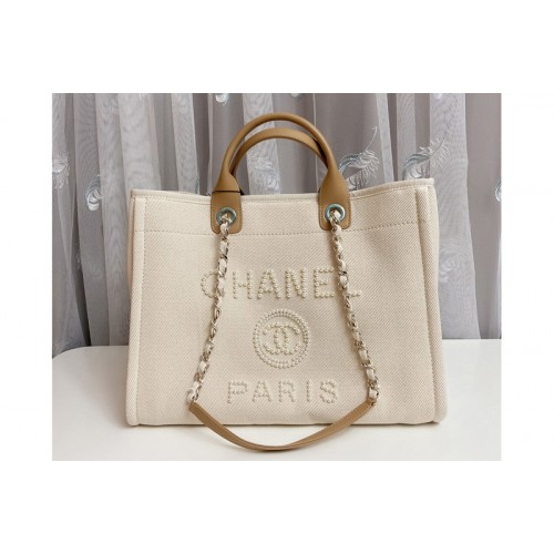 Chanel A66941 Large Shopping Bag Beige Mixed Fibers