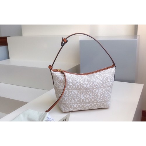 Loewe Small Cubi bag in Anagram jacquard and calfskin