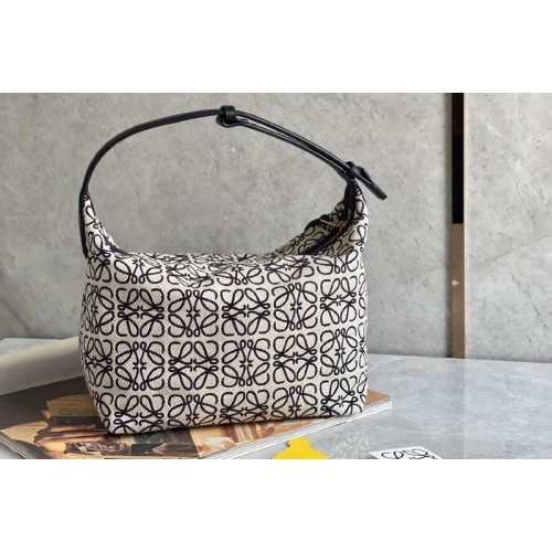 Loewe A906K68 Cubi bag in Ecru Black Anagram jacquard and calfskin