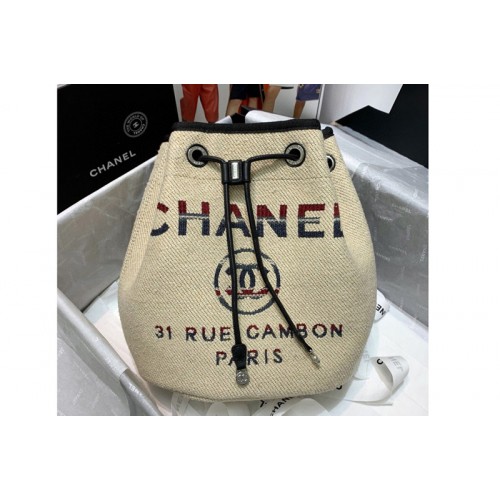 Chanel AS1045 31 rue Cambon Drawstring bag in Beige Mixed Fibers