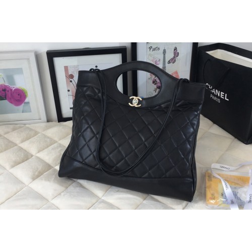 Chanel 31 Shopping Bags Black Calfskin Leather Chanel 31 Shopping Bags Black Calfskin Leather