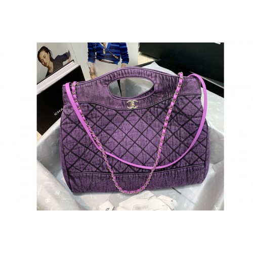 Chanel AS1408 31 large shopping bag in Purple Denim and Silver-Tone Metal Chanel AS1408 31 large shopping bag in Purple Denim and Silver-Tone Metal