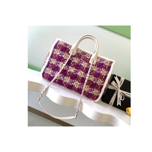 Chanel AS5689 Shopping Bag in Fuschia/Pink Tweed