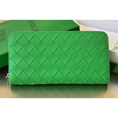 Bottega Veneta Intrecciato Zip Around Wallet in Parakeet Leather