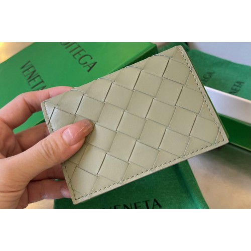 Bottega Veneta Intrecciato Business Card Case in Travertine Leather Bottega Veneta Intrecciato Business Card Case in Travertine Leather