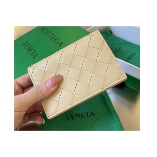 Bottega Veneta Intrecciato Business Card Case in Almond Leather Bottega Veneta Intrecciato Business Card Case in Almond Leather