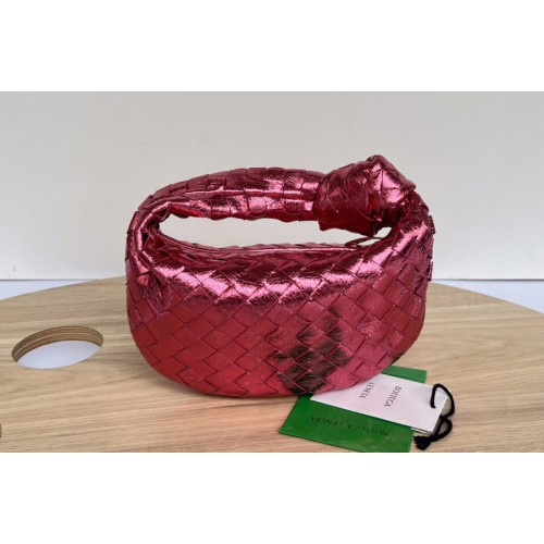 Bottega Veneta Mini Jodie boho bag in Red Intrecciato Nappa leather