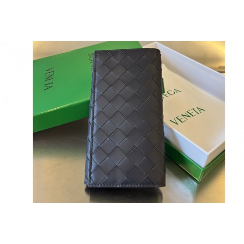 Bottega Veneta Long Intrecciato Wallet in Grey Yellow Leather Bottega Veneta Long Intrecciato Wallet in Grey Yellow Leather