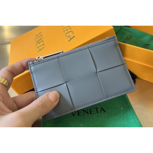 Bottega Veneta Zipped Card Case in Grey Leather Bottega Veneta Zipped Card Case in Grey Leather