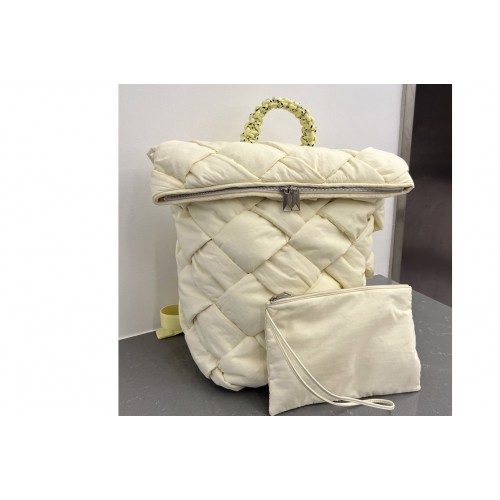 Bottega Veneta Padded intreccio nylon backpack in Zest washed Nylon