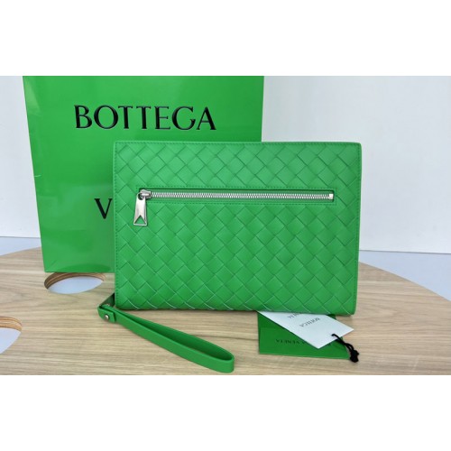 Bottega Veneta Small intrecciato leather document case in Green intrecciato