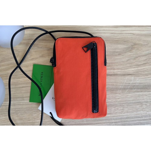 Bottega Veneta Phone Pouch in black leather and Red nylon Bottega Veneta Phone Pouch in black leather and Red nylon