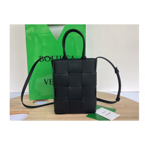 Bottega Veneta Mini Cassette Tote Bag in Black intreccio leather Bottega Veneta Mini Cassette Tote Bag in Black intreccio leather