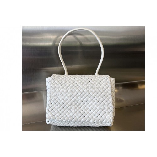 Bottega Veneta Patti Top Handle Bag in White Leather Bottega Veneta Patti Top Handle Bag in White Leather