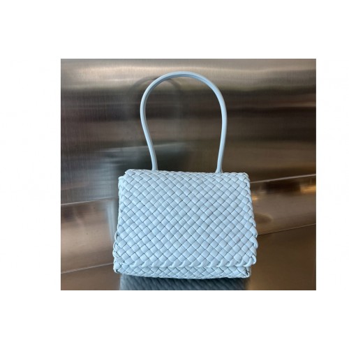 Bottega Veneta Patti Top Handle Bag in Blue Leather