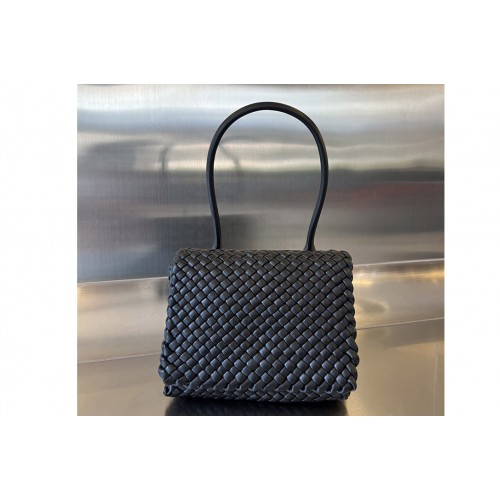 Bottega Veneta Patti Top Handle Bag in Black Leather