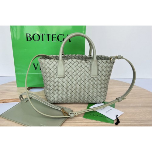 Bottega Veneta Mini Cabat tote bag in Travertine intreccio leather
