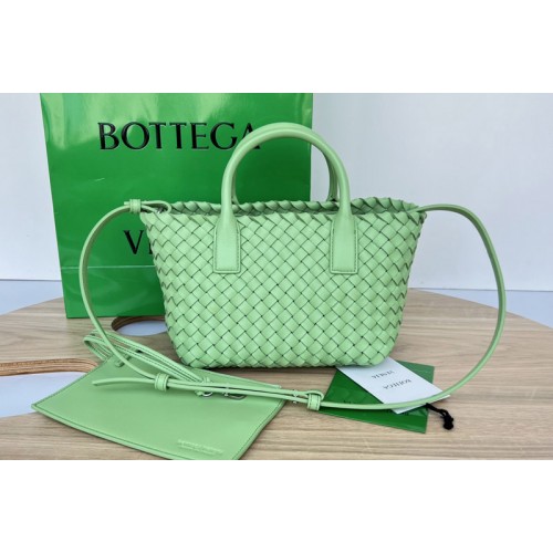 Bottega Veneta Mini Cabat tote bag in Pistachio intreccio leather