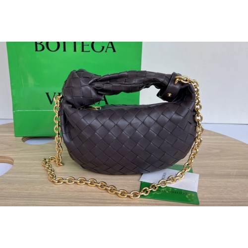 Bottega Veneta Mini Jodie top handle bag in Dark Coffee intrecciato leather Bottega Veneta Mini Jodie top handle bag in Dark Coffee intrecciato leather