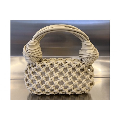 Bottega Veneta Double Knot Jodie Bag in Beige Leather