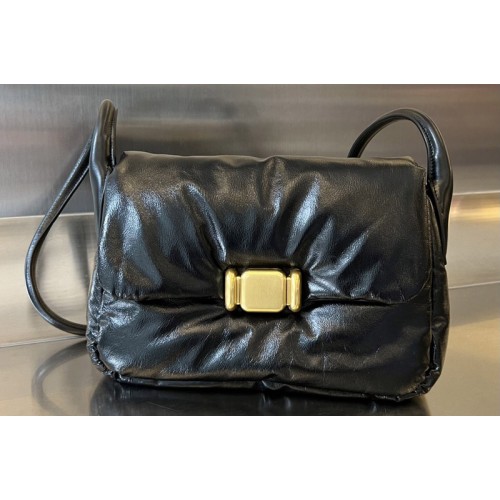 Bottega Veneta Pad Crossbody Bag In Black Leather