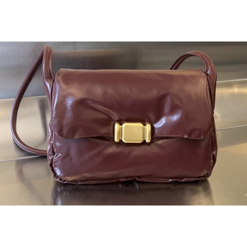 Bottega Veneta Pad Crossbody Bag In Wine Leather