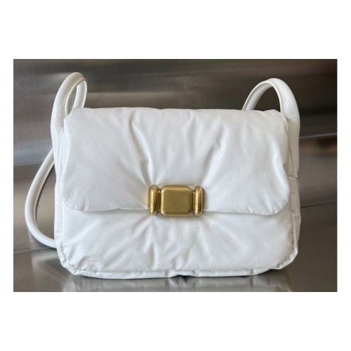 Bottega Veneta Pad Crossbody Bag In White Leather Bottega Veneta Pad Crossbody Bag In White Leather