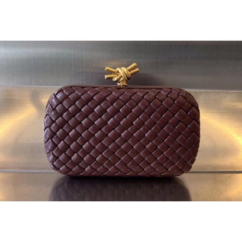 Bottega Veneta Knot Clutch Bag in Wine Leather Bottega Veneta Knot Clutch Bag in Wine Leather