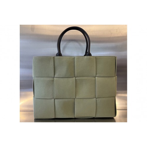 Bottega Veneta Large Arco Tote Bag in Green Canvas