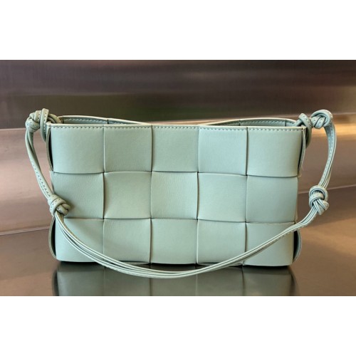 Bottega Veneta Cassette Pouch On Strap Bag In Green Leather